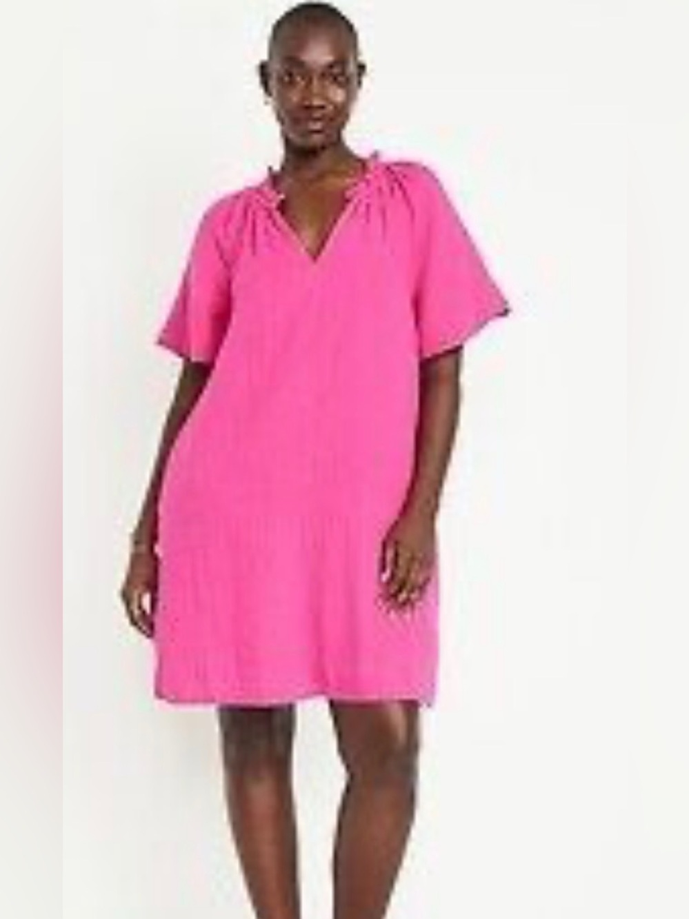 🩷 Old Navy Hot Pink Gauze Pullover dress Size SMALL. Great Teacher dress!🩷